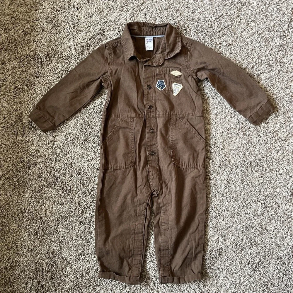 Carter's 1 Piece Jumpsuit Size‎ 24 Months Brown Patchwork